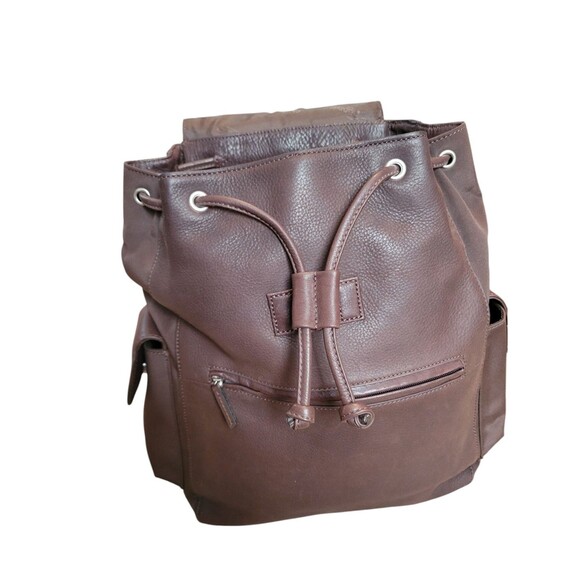 Fossil Soft Leather Backpack Brown Travel Bag Flap Front Read Description - Picture 6 of 10